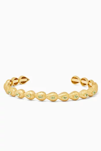 Peridot Bangle in Brushed 18kt Yellow Gold