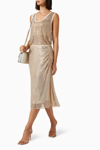 Berlina Rhinestone-embellished Skirt in Mesh