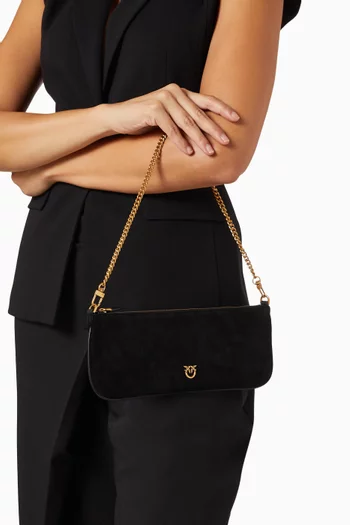 Horizontal Flat Bag in Suede
