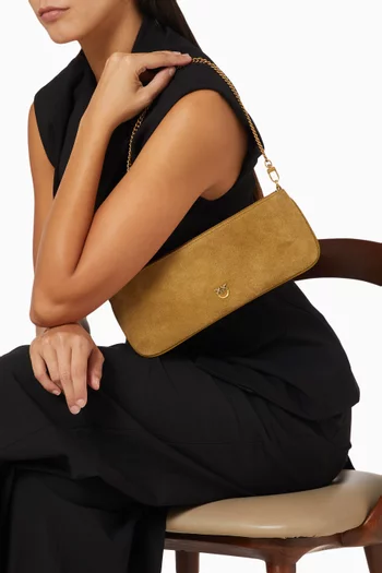 Horizontal Flat Bag in Suede