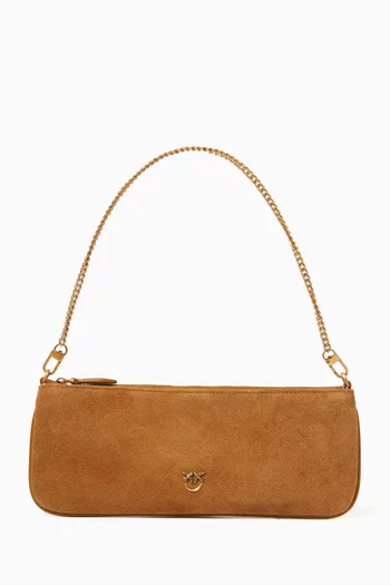 Horizontal Flat Bag in Suede