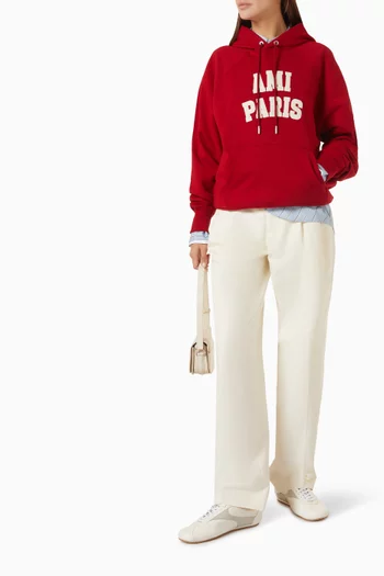 Embroidered Logo Hoodie in Cotton-fleece