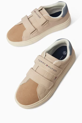 Low-top Sneakers in Faux Suede & Leather