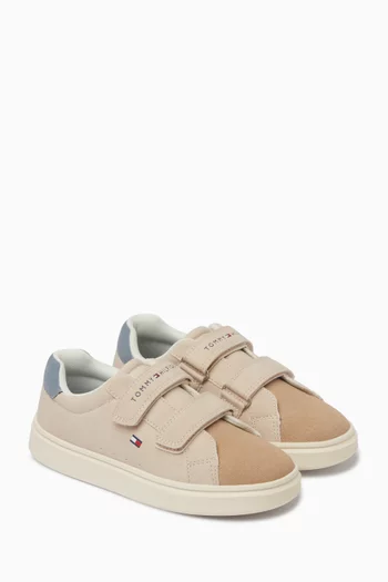 Low-top Sneakers in Faux Suede & Leather
