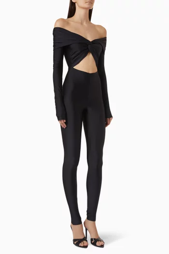 Kendall Off-shoulder Jumpsuit in Lycra