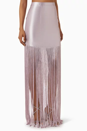 Amorette Fringe Skirt in Mikado