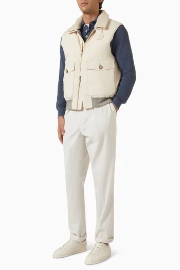 Pleated Trousers in Stretch Cotton