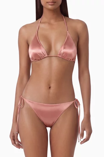 Body Triangle Bikini Set in Satin