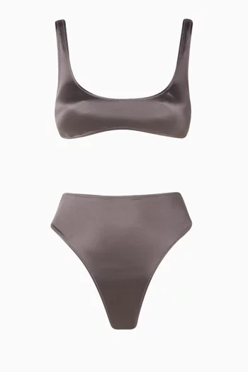 Body High-waist Bikini Set in Satin