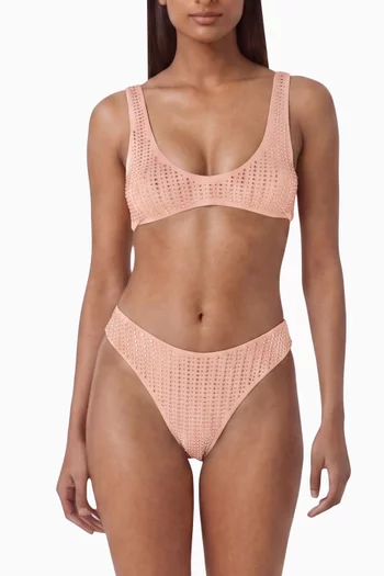 Malibu Rhinestone High-cut Bikini Set