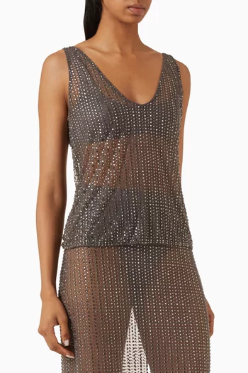 Malibu Rhinestone Top in Tulle