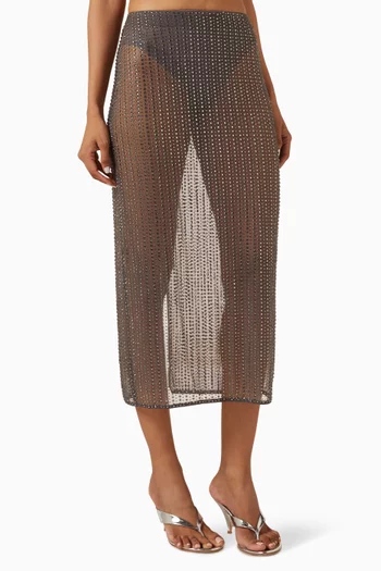 Malibu Crystal-embellished Midi Skirt