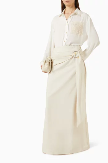 Holly Wrap Skirt in Cotton Blend