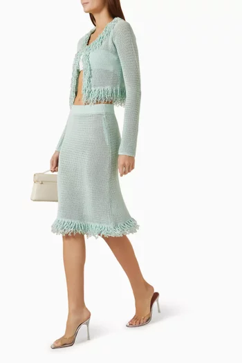 Fringe Open-knit Skirt