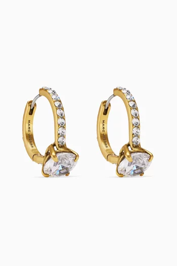 Proposal Ring Hoop Earrings in Plated Brass