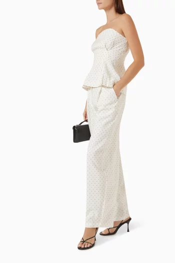 Polka-dot Barrel-leg Pants in Viscose Blend