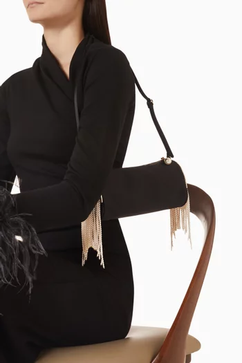 Mini Tube Shoulder Bag in Satin