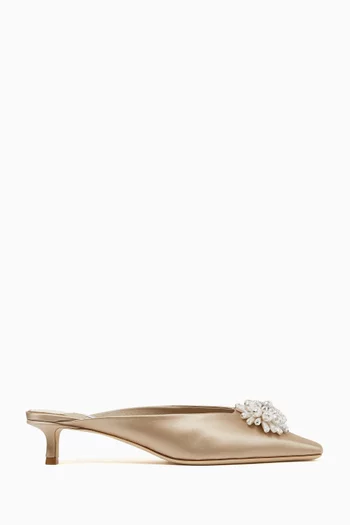 Ines 35 Embellished Mules in Satin
