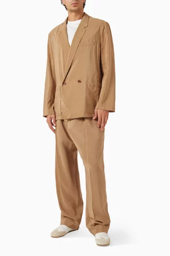 Belted Relaxed Pants in Dry Silk