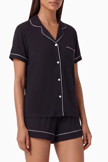 Button-up Pyjama Shirt & Shorts Set