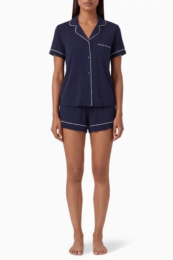 Button-up Pyjama Shirt & Shorts Set