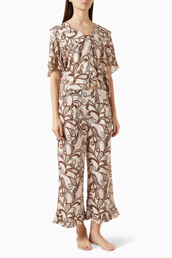 Selene Rose 60s Swirl Pyjama Set in Viscose