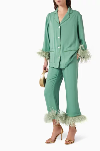 Party Feather Pyjama Set in Viscose