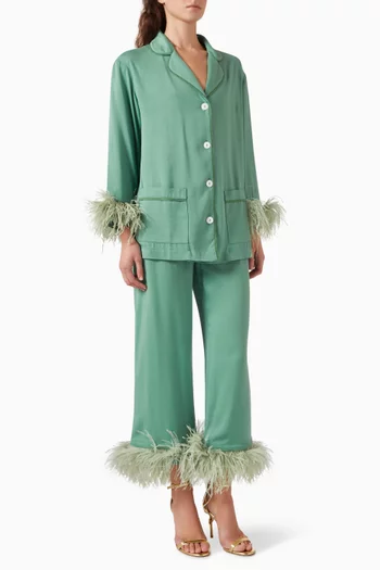 Party Feather Pyjama Set in Viscose