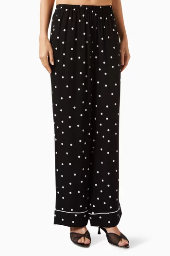 Pastelle Polka-dot Oversized Pants in Viscose