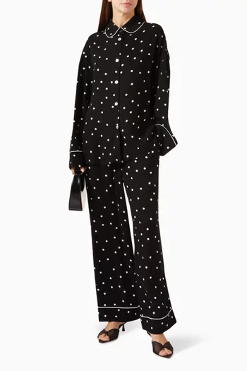 Pastelle Polka-dot Oversized Shirt in Viscose
