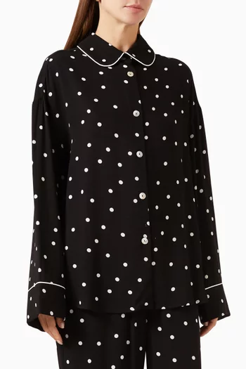 Pastelle Polka-dot Oversized Shirt in Viscose