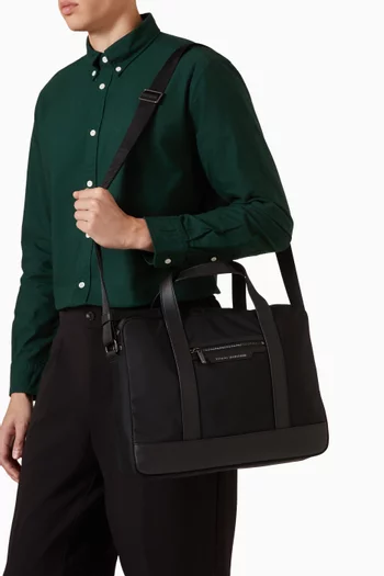 Zip Pocket Laptop Bag in Textile