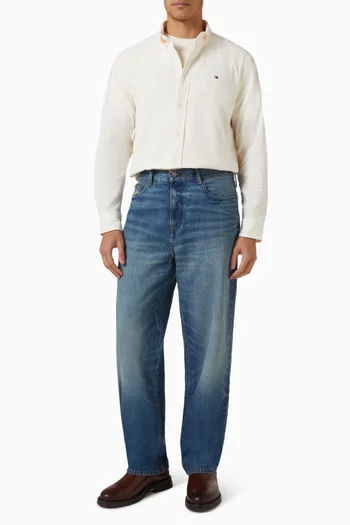 Flag Embroidery Shirt in Corduroy