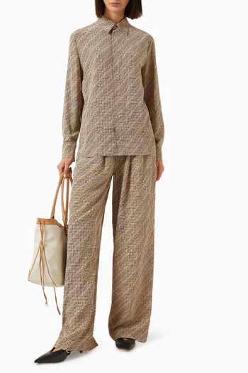 Monogram Shirt in Silk Crepe