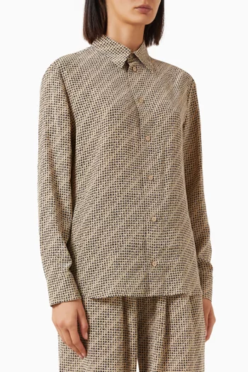 Monogram Shirt in Silk Crepe