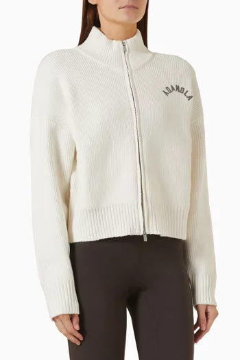 Sport Knit Zip-up Funnel Sweater