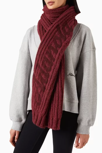 Logo Scarf in Bouclé