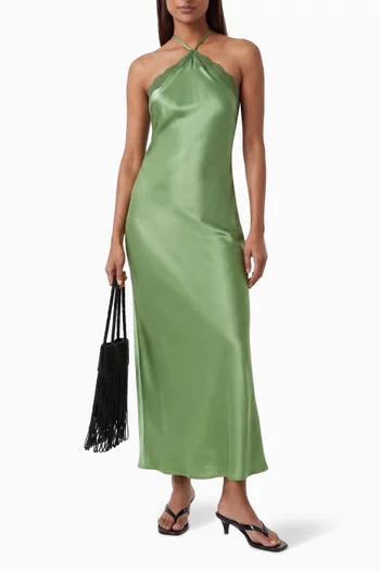 Ara Halterneck Maxi Dress in Silk