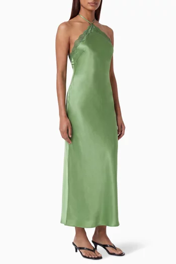 Ara Halterneck Maxi Dress in Silk