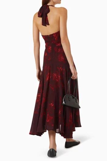 Briony Halterneck Dress in Georgette