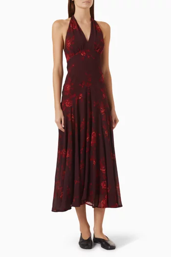 Briony Halterneck Dress in Georgette