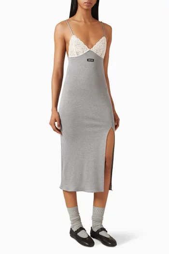 Slit Dress in Silk Jersey