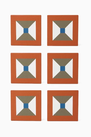 Stella Coasters in Leather, Set of 6