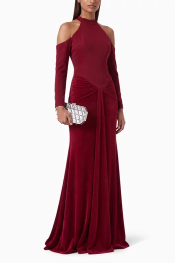 Cold-shoulder Drape Dress