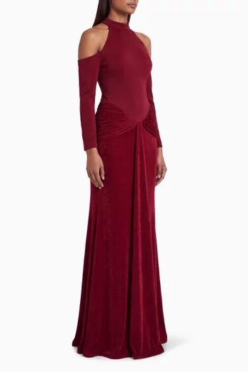Cold-shoulder Drape Dress