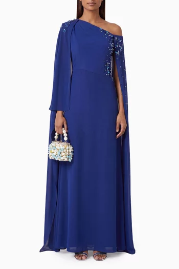 Embellished One-shoulder Dress