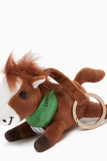 Longcharm Horse Plush Keyring in Cotton
