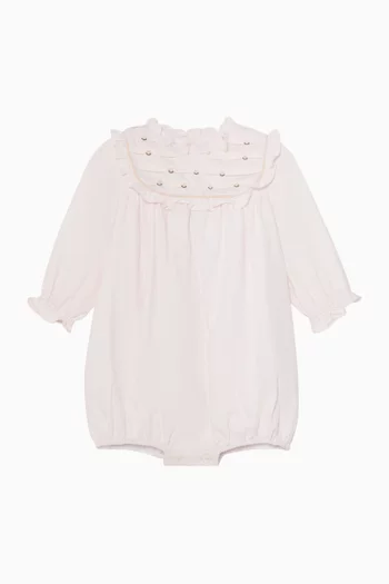 Horsia Embroidered Romper in Cotton