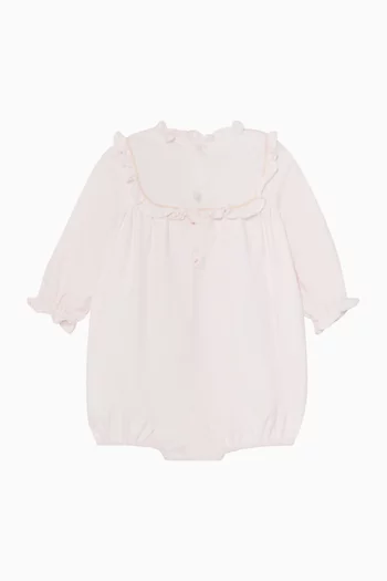 Horsia Embroidered Romper in Cotton