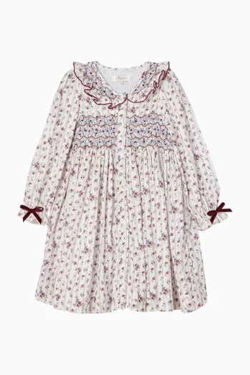 Adeline Smocked Dress in Cotton